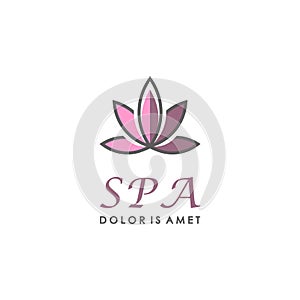 Spa beauty feminim vector, spa abstract symbol lotus design illustration