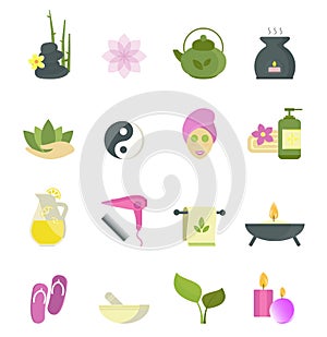 Spa beauty icons vector collection