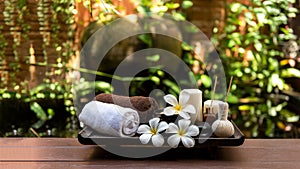 Spa beauty massage healthy wellness background. Spa Thai therapy treatment aromatherapy for body