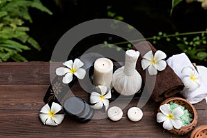 Spa beauty massage healthy wellness background. Spa Thai therapy treatment aromatherapy for body woman