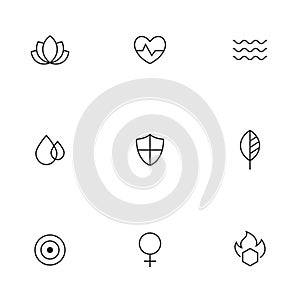 Spa, beauty, relaxing icons