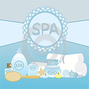 Spa blue composition for advertising