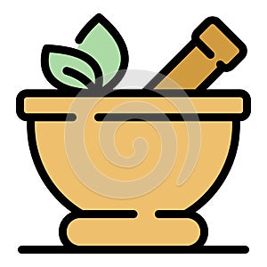 Spa bowl icon color outline vector