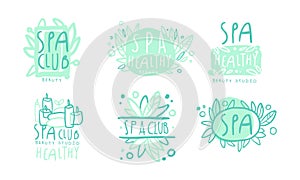 Spa Club Labels or Logos Design Vector Set