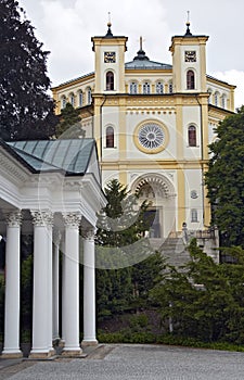 Spa colonnade and the church