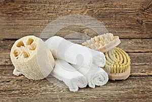 Spa composition with massage brushes