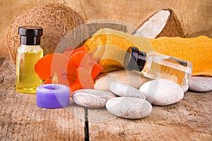 Spa concept and essential oils