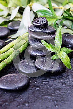 Spa-concept with zen stones and bamboo