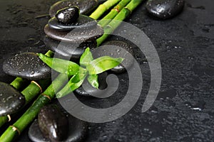 Spa-concept with zen stones and bamboo