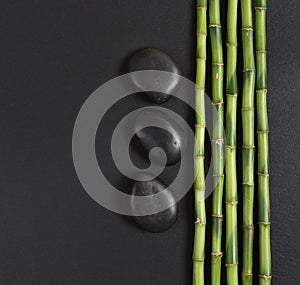 Spa concept with zen stones and bamboo