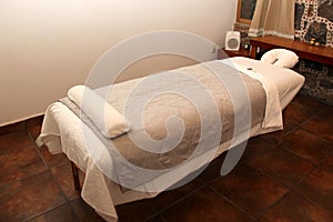 Spa decoration, massage bed relaxing, reductive and therapeutic