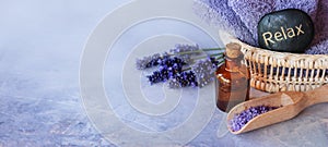 Lavender essential oil spa photo