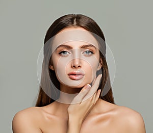 Spa Face. Healthy Woman with Clear Skin