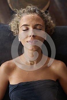 Spa Face Mask. Skin Care Beauty Treatment.