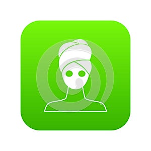 Spa facial clay mask icon digital green