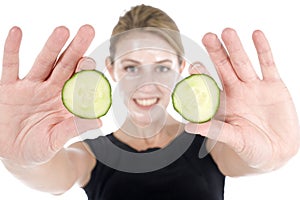 Spa facial with cucumber