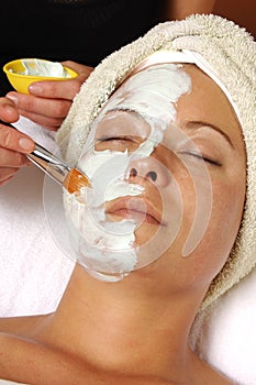 Spa Facial Mask Application