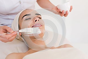 Spa facial mask application photo