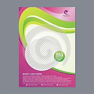 Spa Flyer or Brochure with green and pink Template design