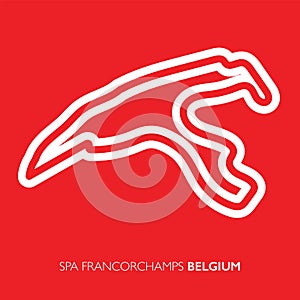 Spa Francorchamps circuit, Belgium. Motorsport race track vector map