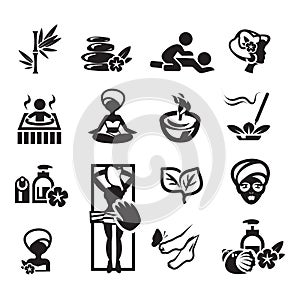 Spa icons set