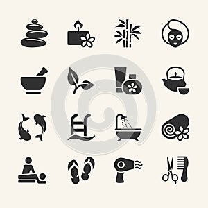 Spa icons set