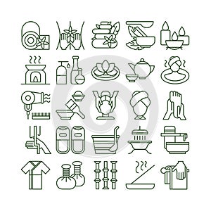 Spa icons set.