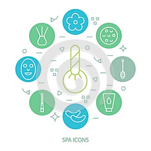 Spa icons set