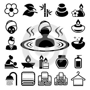 Spa icons set