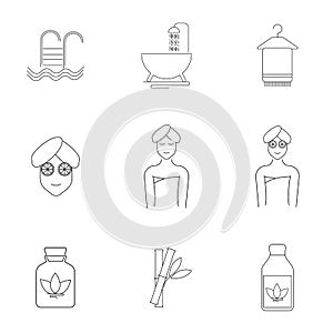 Spa icons set