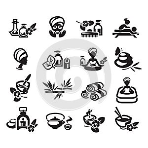 Spa icons set vector