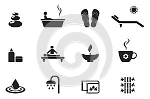 Spa icons set vector design