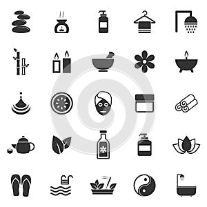 Spa icons on white background