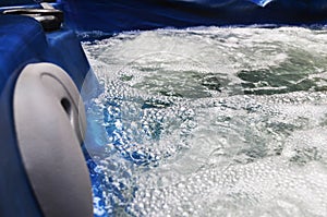 Spa Jacuzzi Hot tub bubbling water close up