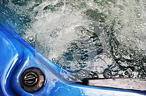 Spa Jacuzzi Hot tub bubbling water close up