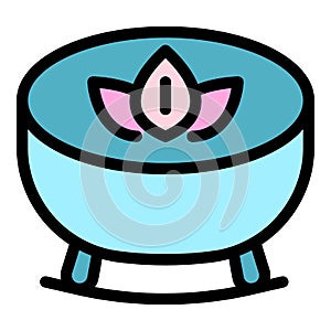 Spa jacuzzi icon color outline vector