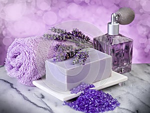 Spa lavender bath products