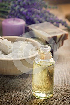 Spa with lavender and towel