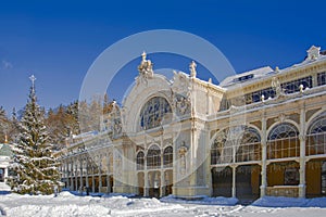 Spa main colonnade in winter - Marianske Lazne - Czech Republic