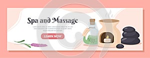 Spa and massage advertising vector banner