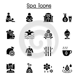 Spa, Massage, Aroma therapy icon set vector illustration graphic design
