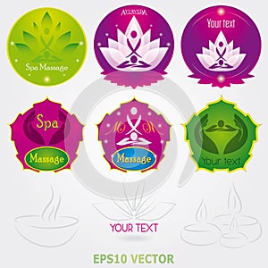 Spa massage Logo Set Vector