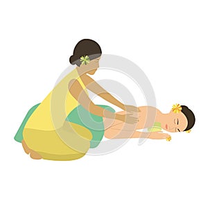 Spa Massage vector illustration.