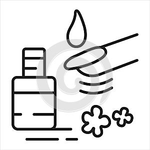 SPA nails black line icon. Cosmetic beauty treatment for the fingernails. Manicure. Pictogram for web page, mobile app, promo. UI