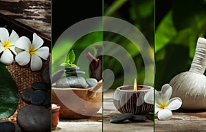 Spa objects theme collage composed