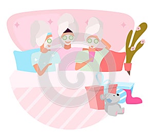 Spa party flat concept icon