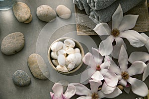 Spa products in natural setting