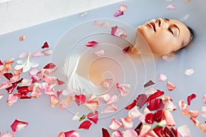 Spa Relax Flower Bath. Woman Health, Beauty Treatment, Body Care