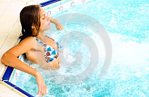 Spa relaxation in hydro massage bath