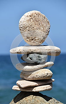 Spa relaxation with a Stack of Balancing Stones